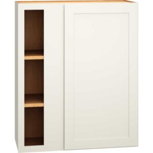 Corner Wall Cabinet with Single Door in Omni Snow