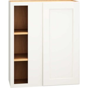 Corner Wall Cabinet with Single Door in Spectra Snow