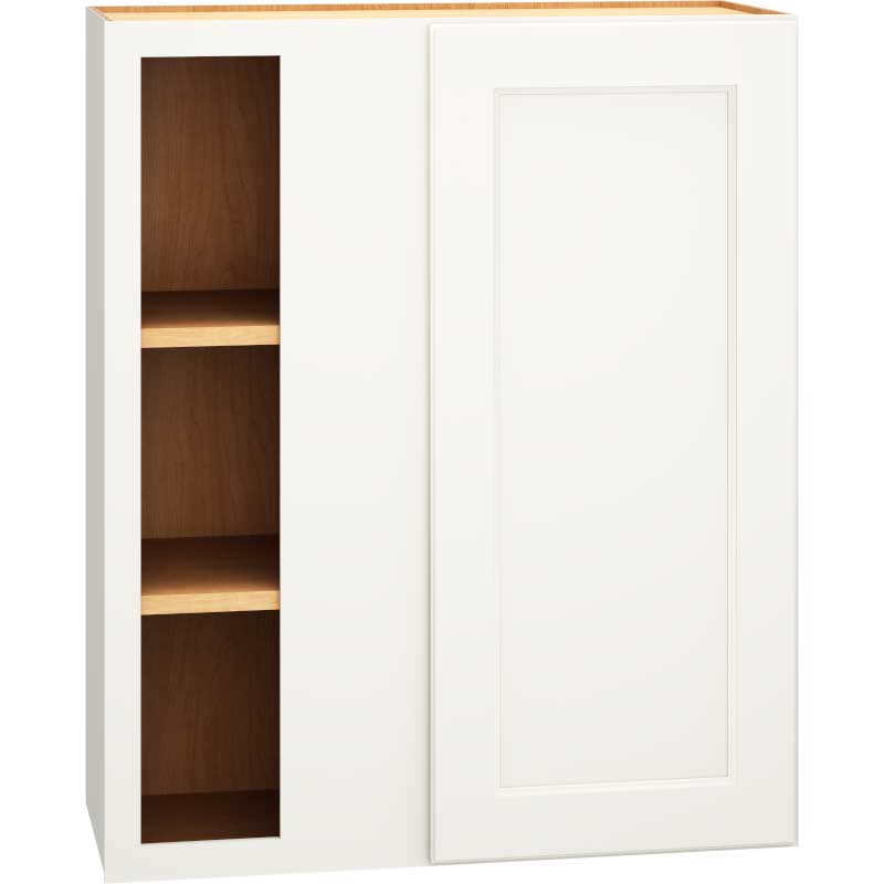 Corner Wall Cabinet with Single Door in Spectra Snow