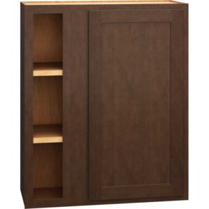 Corner Wall Cabinet with Single Door in Classic Bark