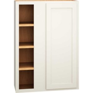 Corner Wall Cabinet with Single Door in Classic Snow