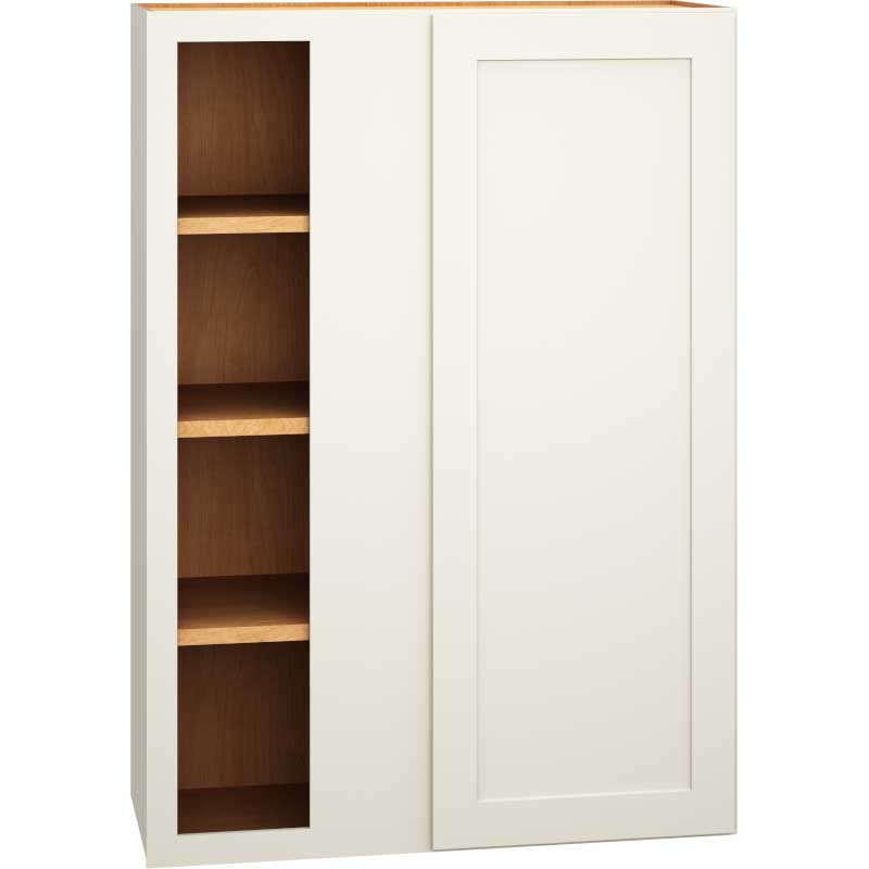 Corner Wall Cabinet with Single Door in Omni Snow