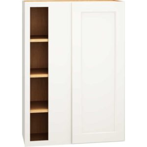 Corner Wall Cabinet with Single Door in Spectra Snow