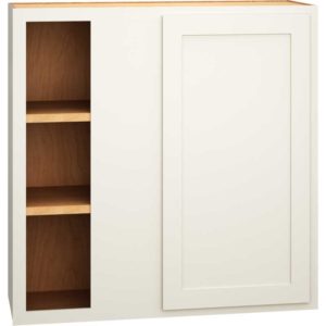Corner Wall Cabinet with Single Door in Classic Snow