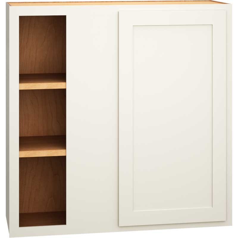Corner Wall Cabinet with Single Door in Classic Snow