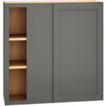 Corner Wall Cabinet with Single Door in Omni Graphite