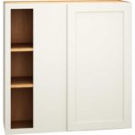 Corner Wall Cabinet with Single Door in Omni Snow