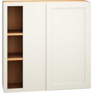 Corner Wall Cabinet with Single Door in Omni Snow
