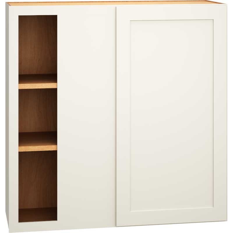 Corner Wall Cabinet with Single Door in Omni Snow