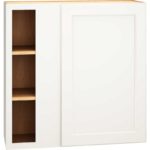 Corner Wall Cabinet with Single Door in Spectra Snow