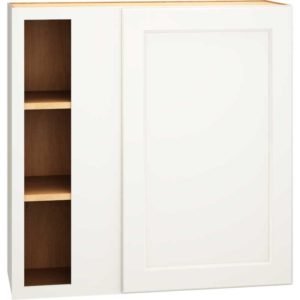 Corner Wall Cabinet with Single Door in Spectra Snow