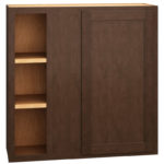 Corner Wall Cabinet with Single Door in Classic Bark