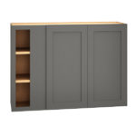 Corner Wall Cabinet with Double Doors in Omni Graphite