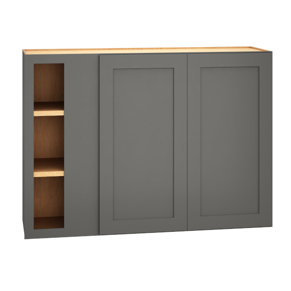 Corner Wall Cabinet with Double Doors in Omni Graphite