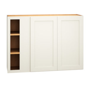 Corner Wall Cabinet with Double Doors in Omni Snow