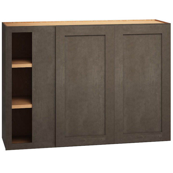 Corner Wall Cabinet with Double Doors in Omni Beachwood