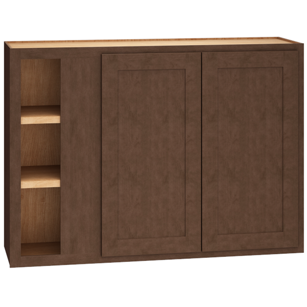 Mantra Cabinets SKU Number WC4230S - 42" Corner Wall Cabinet with Double Doors in Classic Bark