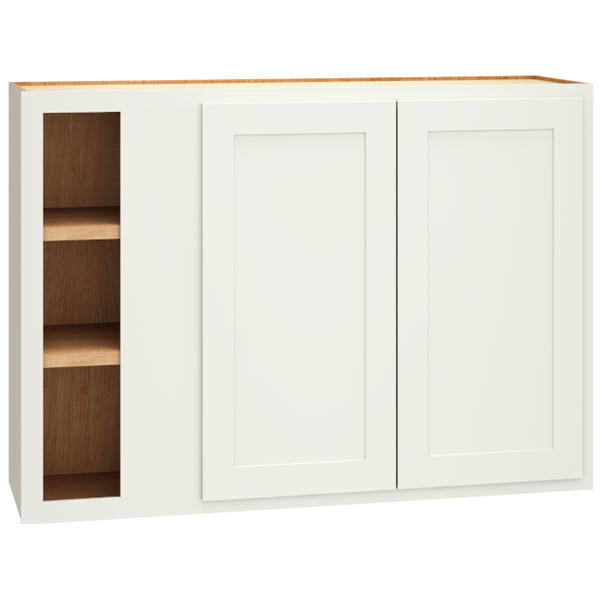 Mantra Cabinets SKU Number WC4230S - 42" Corner Wall Cabinet with Double Doors in Classic Snow