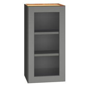 15 by 30 Inch Cut-for-Glass Wall Cabinet with Single Door in Omni Door Style in Graphite Finish