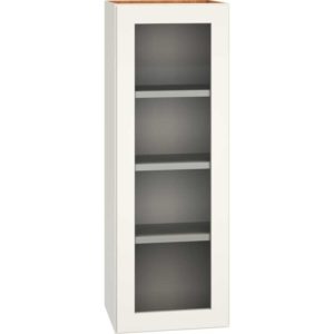 Cut-for-Glass Wall Cabinet with Single Door in Snow