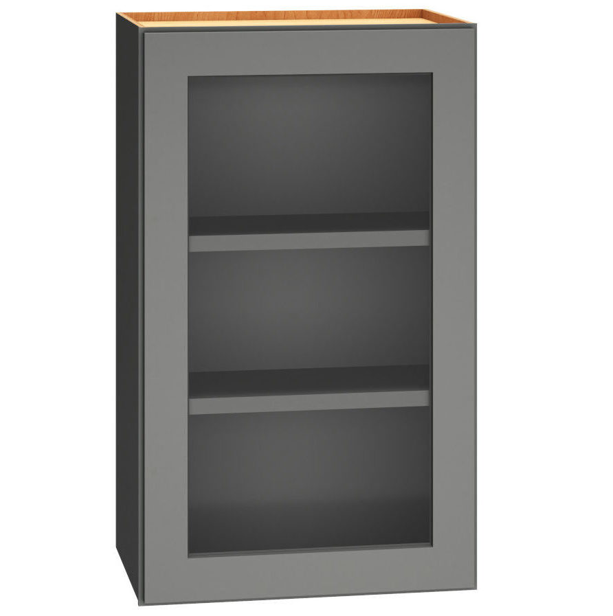 Cut-for-Glass Wall Cabinet with Single Door in Graphite