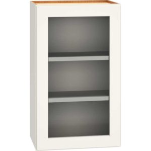 Cut-for-Glass Wall Cabinet with Single Door in Snow