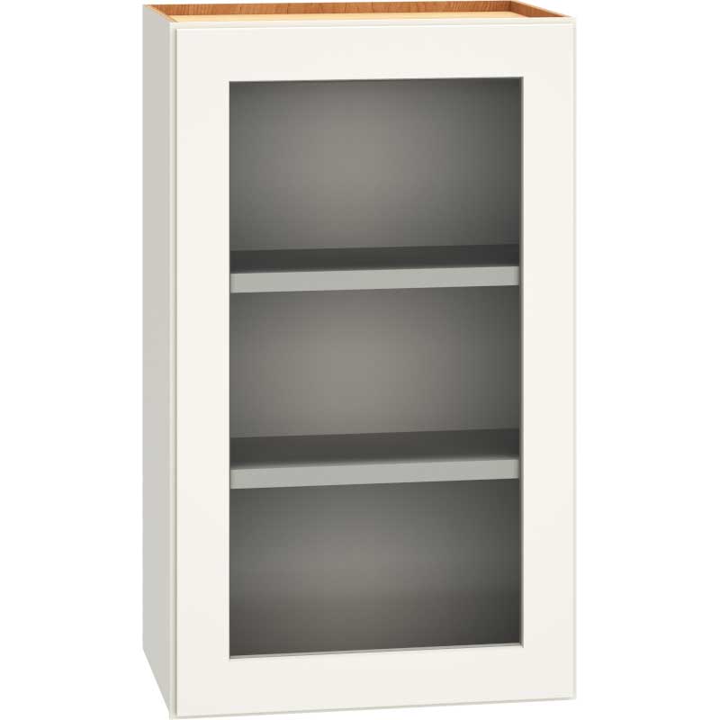 Cut-for-Glass Wall Cabinet with Single Door in Snow