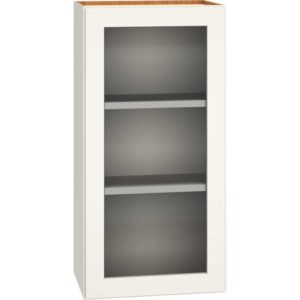 Cut-for-Glass Wall Cabinet with Single Door in Snow