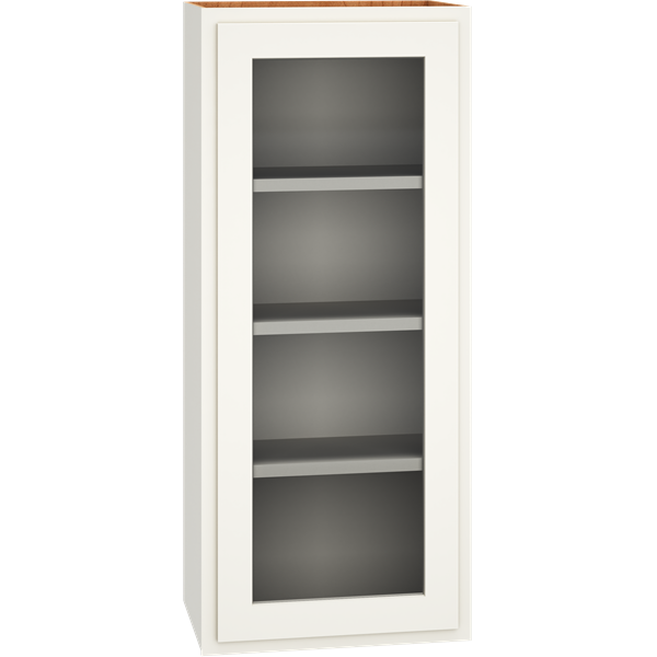 18″ x 42″ Cut-for-Glass Wall Cabinet with Single Door in Classic
