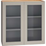 Cut-for-Glass Wall Cabinet with Double Doors in Mineral