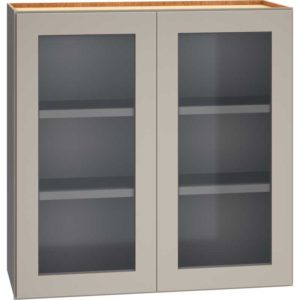 Cut-for-Glass Wall Cabinet with Double Doors in Mineral