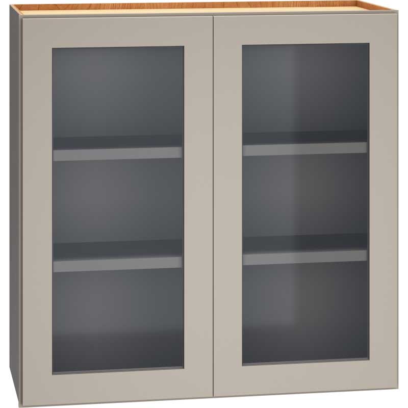 Cut-for-Glass Wall Cabinet with Double Doors in Mineral