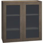 Cut-for-Glass Wall Cabinet with Double Doors in Beachwood