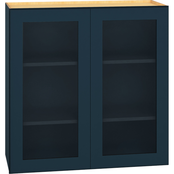 Cut-for-Glass Wall Cabinet with Double Doors in Admiral