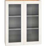 Cut-for-Glass Wall Cabinet with Double Doors in Snow