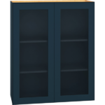 30″ x 36″ Cut-for-Glass Wall Cabinet with Double Doors & an Admiral Finish