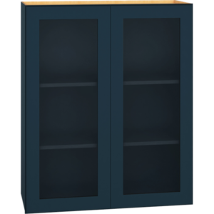 30″ x 36″ Cut-for-Glass Wall Cabinet with Double Doors & an Admiral Finish