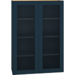 Cut-for-Glass Wall Cabinet with Double Doors in Admiral
