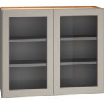 Cut-for-Glass Wall Cabinet with Double Doors in Mineral