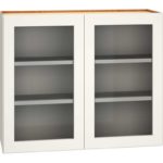 Cut-for-Glass Wall Cabinet with Double Doors in Snow