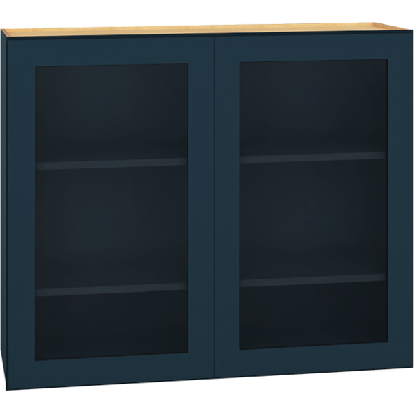 Cut-for-Glass Wall Cabinet with Double Doors in Admiral