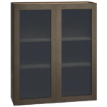 36″ x 36″ Cut-for-Glass Wall Cabinet with Double Doors & a Beachwood Finish