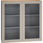 Mantra Cabinets SKU Number WCG3636 - 36" x 36" Cut-for-Glass Wall Cabinet with Double Doors in Mineral