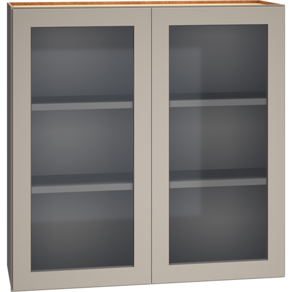 Mantra Cabinets SKU Number WCG3636 - 36" x 36" Cut-for-Glass Wall Cabinet with Double Doors in Mineral