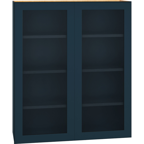 Cut-for-Glass Wall Cabinet with Double Doors in Admiral